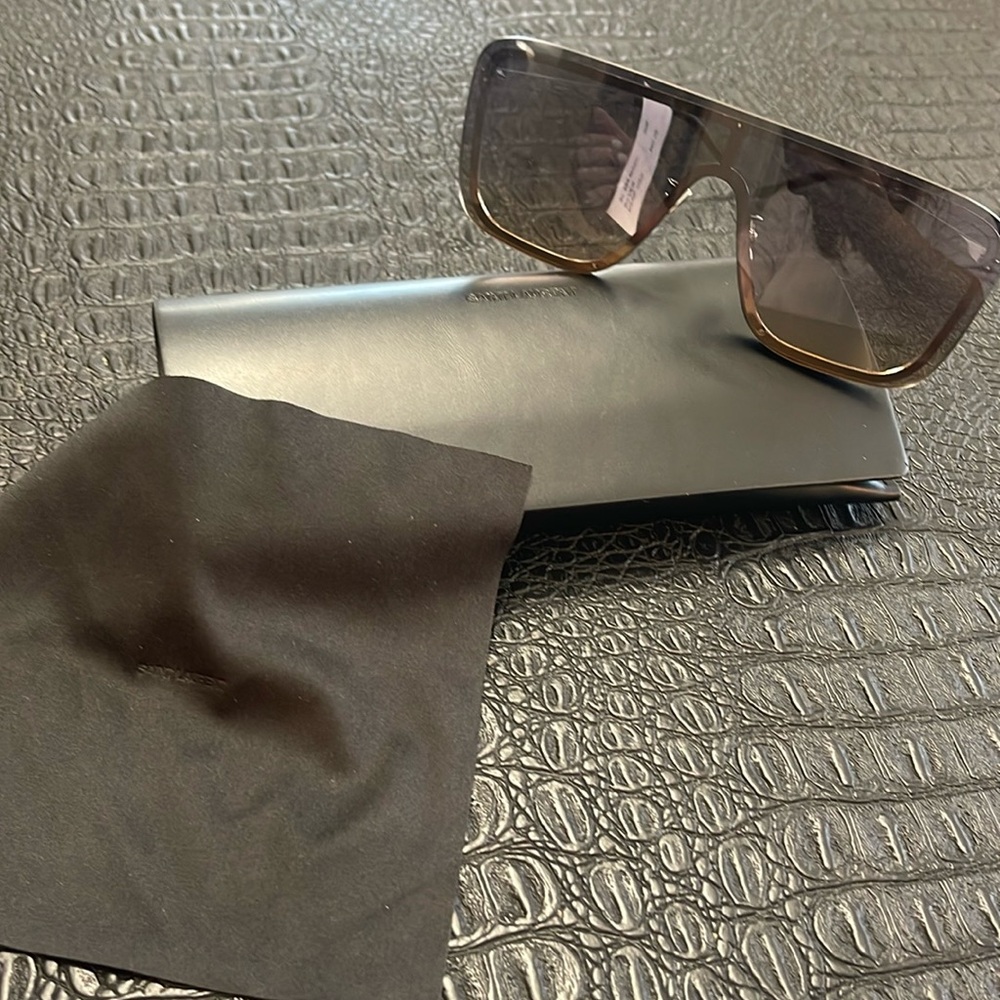 Saint Laurent New Wave SL 364 MASK Sunglasses with Silver Frame -New